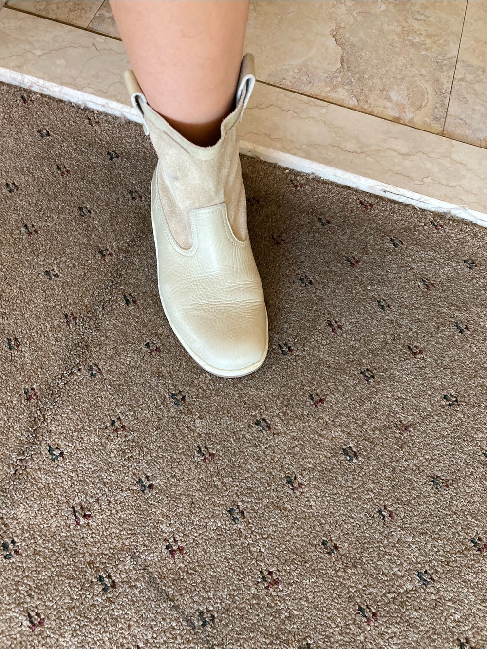 Women’s cowboy inspired suede leather boots 37 6.5 - Picture 5 of 9